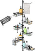 Tondid Shower Caddy Corner, 6 Tier Tension Pole Rod Bathroom Organizer Shelves, Adjustable