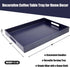 Counter, 11.8*15.7*1.6 Navy Blue Serving Tray for Coffee Table, Rectangular Plastic Decorative Tray with Handles
