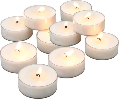 Stonebriar 20 Count Unscented Mega Oversized Clear Cup Tea Light Candles with 9 Hour Burn Time