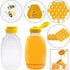 Qinsihwn 8 Pack 16oz Clear Plastic Honey Bottles,Refillable Food Grade Honey Container,Squeeze Honey Bottle With Leak