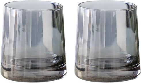Gaolinci 2 Pcs Classic Clear Cylindrical Glass Mouthwash Cups, Bathroom Brushing Cup, 8