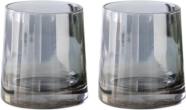 Gaolinci 2 Pcs Classic Clear Cylindrical Glass Mouthwash Cups, Bathroom Brushing Cup, 8