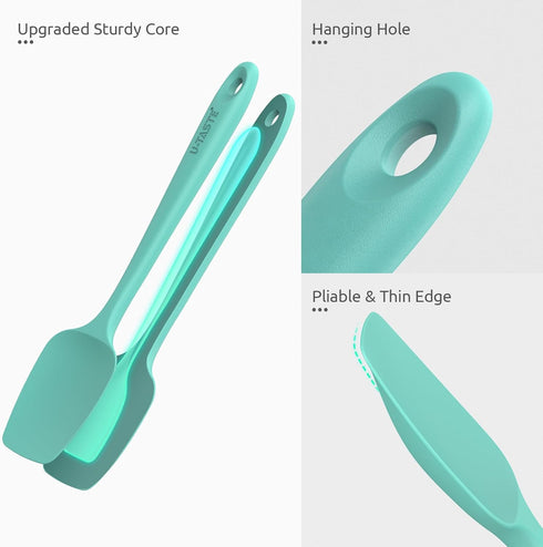 U-Taste Silicone Spoon Spatula Set - 600ºF Heat Resistant Flexible Rubber Kitchen Baking Utensils Set of 3