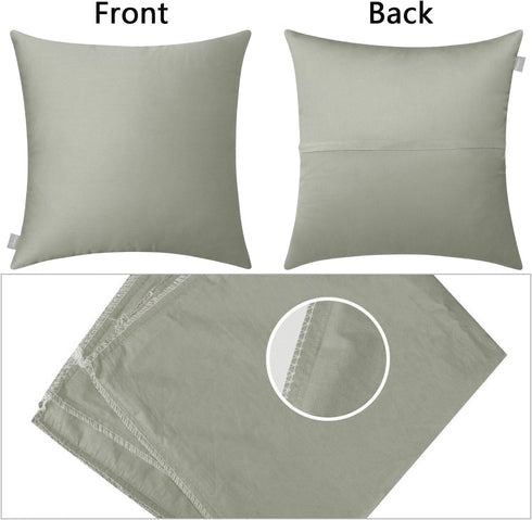 Thmyo 4-Pack 100% Cotton Decorative Throw Pillow Case, Grey, 20x20 Inch for Sofa Bedroom