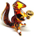 Handmade Mini 2" Cute Squirrel with Walnut Figures, Blown Glass Art Collectible Figurine Gift