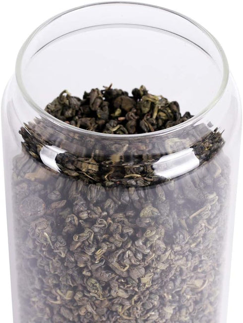 LEAVES AND TREES Y Glass Tea Canister, 25 FL OZ/750ml Airtight Bulk Food Storage Jar for Loose Leaf Tea, Coffee Bean (6