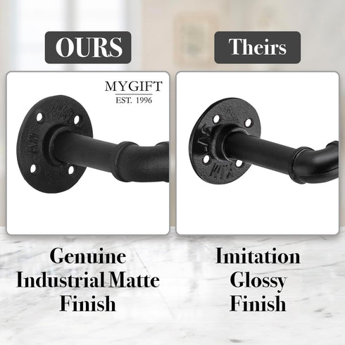 MyGift Paper Towel Holder Under Cabinet Paper Towel Holder Wall Mount, Industrial Pipe Matte Black Hanging Kitchen
