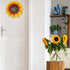 YEAHOME 9'' Sunflower Wall Decor, Set of 3 Metal Flower Art Decorations for Spring Yard Garden, Handmade Gift for Home