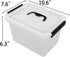 Kekow 6L Clear Storage Box, Plastic Latch Box with Black Handle, 4-Pack