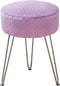 Cpintltr Vanity Stool - Velvet Ottoman Bench, Round Modern Dressing Stool, Small