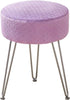 Cpintltr Vanity Stool - Velvet Ottoman Bench, Round Modern Dressing Stool, Small