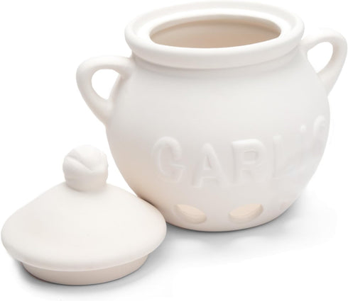 5.25" 4.25" 5.5" Fox Run Garlic Keeper and Storage, White Ceramic, x x
