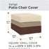Vailge Square Patio Ottoman Cover, Waterproof Outdoor Ottoman With Padded Handles, Heavy Duty Side Table Cover (Small
