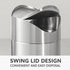 Small Mini Trash Can with Lid, Brushed Stainless Steel, Mini Countertop Trash Bin for Desk Office, 1.5 L