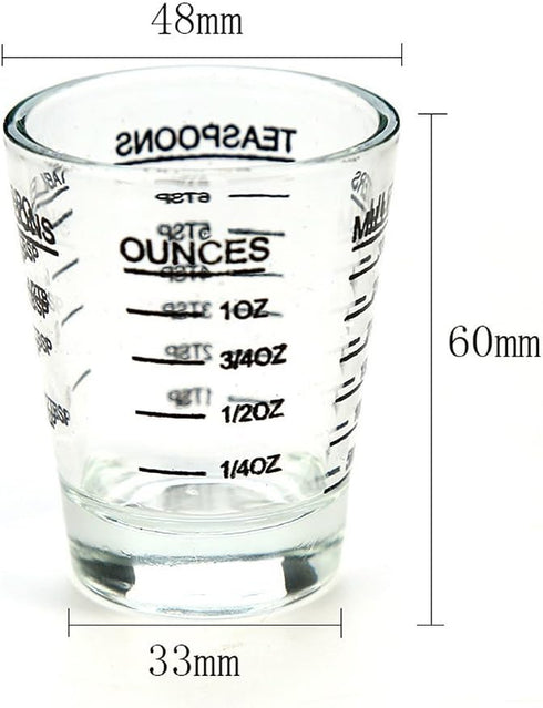 Shot Glasses Measuring Cup | Heavy Glass Wine Glass, 26-Incremental Measurement (2 pack-black 30ml)
