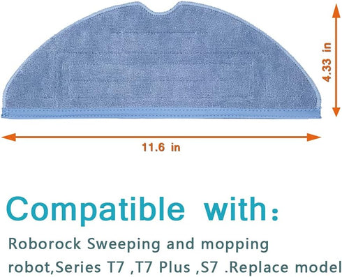 T7S T7S S8/S8+/S7/S7MaxV,S7 (8) Home Times Vacuum Mop Replacement Pads for Roborock Plus MaxV Plus Reusable Hard Floor