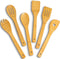 IOOLEEM Bamboo Wooden Spoons for Cooking, 6 Pcs 12 Inch Non-Stick Kitchen Utensils Set, Durable Wooden Spatula Spoons