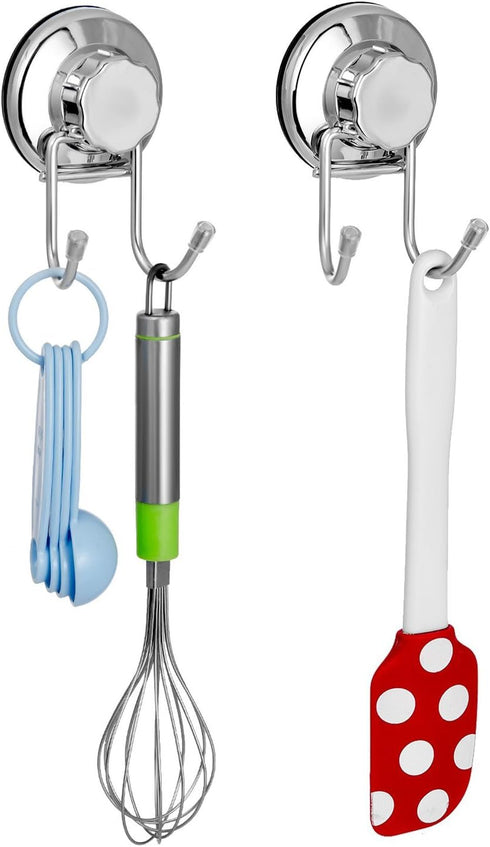 SANNO Suction Cup Hook Holder, Super Power Vacuum Suction Bath Hook, Rustproof Stainless Steel, Set of 3