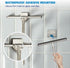 Shower Squeegee with Long Handle and Adhesive Hook for Glass Doors, Tile Walls, Mirrors, and Windows