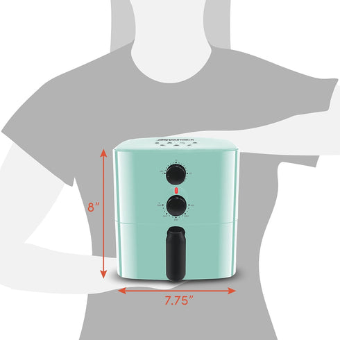 Elite Gourmet EAF-3218BL Personal 1.1Qt Compact Electric Hot Air Fryer, Oil-Less Healthy Cooker with Timer &