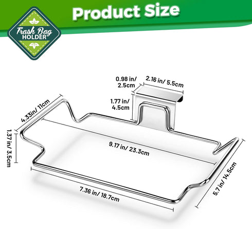 Holder,2 Pack HNYYZL Trash Bag Trash Bag Holder for Cabinet Door and Cupboards,Stainless Steel,Plastic Bag Holder Under