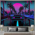 Ine Ive Car Tapestry 1980s Science Fiction Super Sports Car Tapestries 80x60inch for Home Decoration Art
