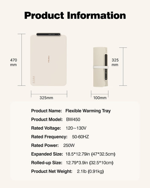 3 Setting Food Warming Mat, iTRUSOU Electric Warming Tray Full Surface Heating to Keep Food Warm or Thawing, Versatile