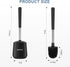 SetSail 3 Pack, Set Toilet Brush and Holder Self Closing Lid Toilet Bowl Brushes Holder Extra Long Handle Ventilated