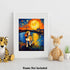 Bestbuddy Pet 11X14 Unframed Starry Night Van Gogh Inspired Beagle Dog Oil Painting Art Print Wall Decor AP126