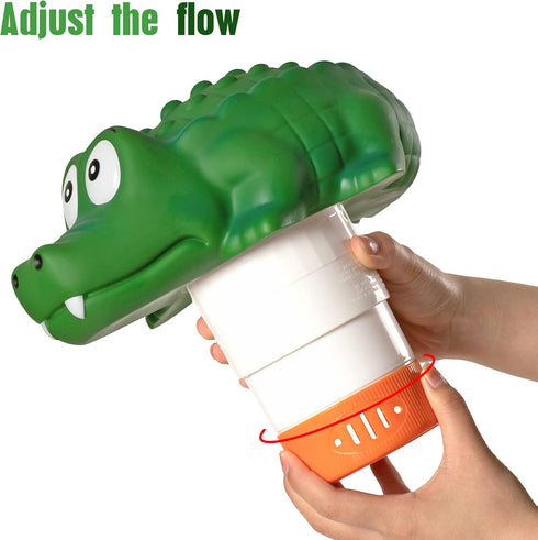 XY-WQ Chlorine Floater - Floating Pool Chlorine Dispenser (Alligator) for 1 and 3 Inch Tablets