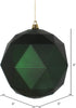 Vickerman 6" Christmas Ornament Geometric Ball, Emerald Matte Finish, Shatterproof Plastic, 4 Pack