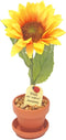 Artificial Sunflower Rose – Yellow – 7-Inch Potted Flower in Terra Cotta Pot for 18th Wedding Decoration