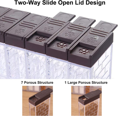 12 PCS Spice Shaker Jars, Salt and Pepper Shakers Set, Plastic Seasoning Storage Container Bottles with Lid & Tray