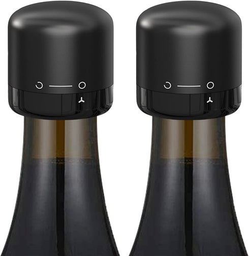 Wine Bottle Stopper 2 Pack with Twist Lock, Silicone Reusable Wine Sealer, Leak Proof Wine Toppers for Easy Storage,