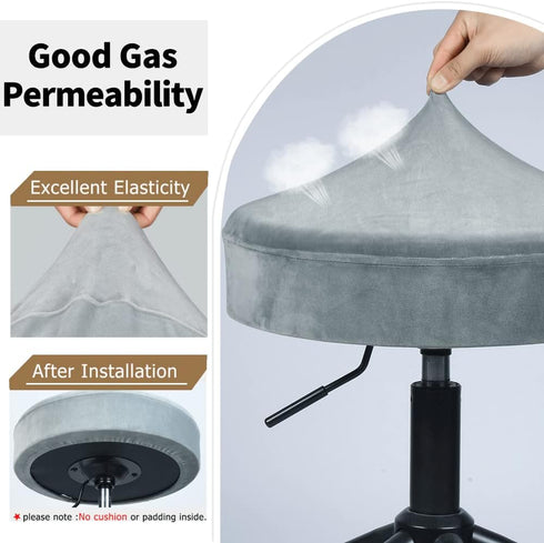 4 Dia.11-13" Grey,4 Counts) SINOSSO Pcs Bar Stool Covers, Super Soft Velvet Round Stretchy Washable Dustproof Slipcover