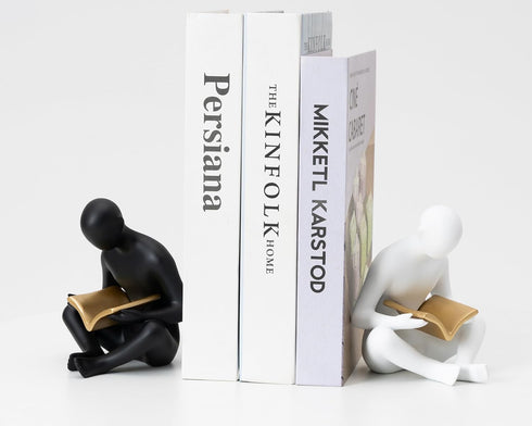 Reading Book Thinker Statue for Study Library Bookshelf Reading Nook Decoration, Book Reader Club Gifts, Librarian