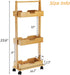 3 Lyellfe Tire Shower Caddy Stand, Bamboo Shower Floor Organizer Corner with Sliding Wheels, Bathroom Caddy Shelf Rack
