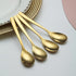 Kyraton Gold Teaspoons Set of 12, Stainless Steel Coffee Spoons for Home, Restaurant, Parties, Dishwasher Safe