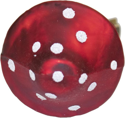 Kurt Adler 2-Piece Glass Clip-On Mushroom Ornament Set, 4-Inch, Christmas