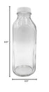 The Dairy Shoppe 1 (33.8 oz) LTR Glass Milk Bottle with Cap. Made in USA, Square Style