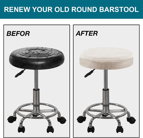 2 Pack 12"-14", Turquoize Bar Stool Covers Round Stool Covers with Elastic Bands Bar Stool Seat Covers Slipcover