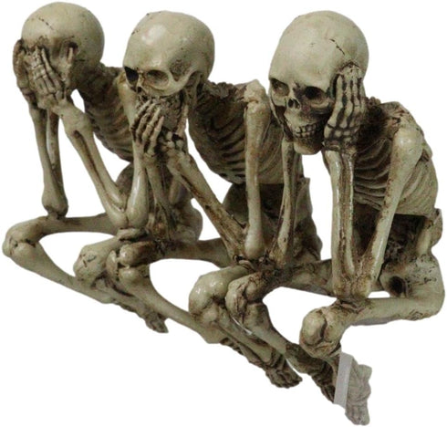Ebros Gift Whimsical Gothic Skeletons Shelf Sitter Figurines, See No Evil Hear No Evil Speak No Evil