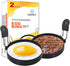 3.5" Set 2 COTEY Egg Rings of with Silicone Handle, Large Ring for Frying Eggs, Round Mold for English Muffins