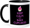 3dRose Keep Calm and Bake Cupcakes Mug, 11 oz, Black