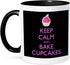 3dRose Keep Calm and Bake Cupcakes Mug, 11 oz, Black
