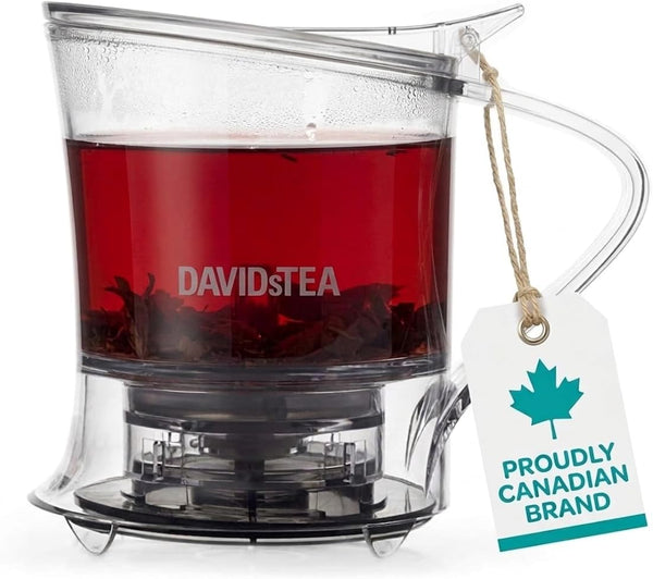 DAVIDsTEA 16oz BottomDispensing Tea Steeper with Fine Nylon Infuser BPAFree Tritan, DripFree