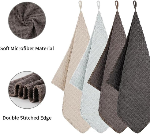 Barista Micro Cloth 4 Pack, Microfiber Cleaning Towels for Espresso Machine, 12"x12"