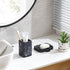 INIUNIK Set, Toothbrush Holder and Soap Dish Resin Toothbrush Cup Bathroom Cup Tumbler Marble Design, Self Draining Bar