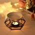 SXCHEN Essential Oil Burner - Ceramic Tealight Wax Candle Burner, Black Metal Aroma Diffuser (Set of 1)