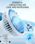 Portable Quiet Desk Fan, 3 Speeds Adjustable Small Fan with 3 Light, USB Cooling Air Circulator for Office, Home (White)